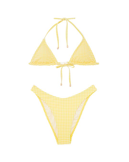 Gingham Halter Bikini Set