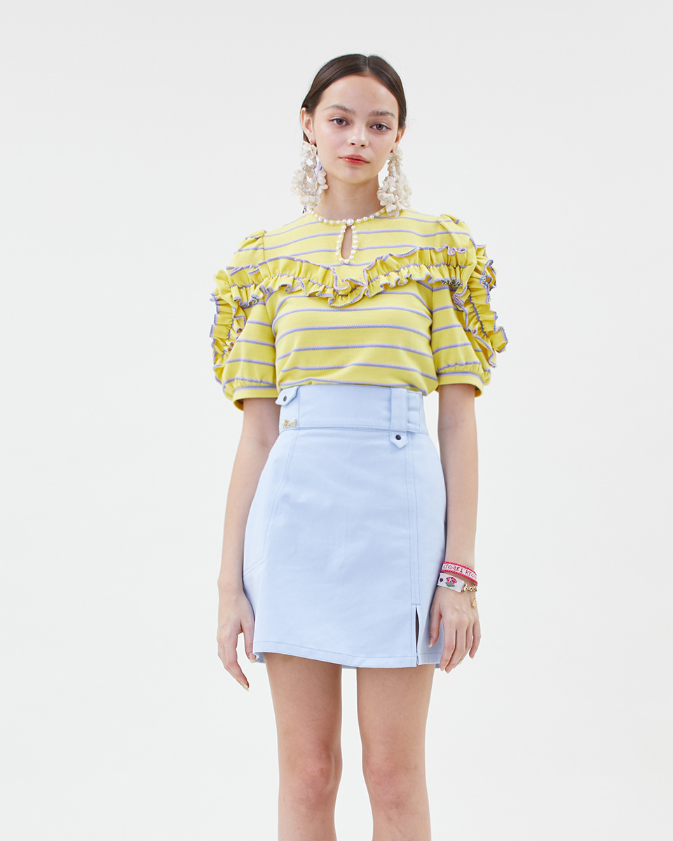 striped ruffle top