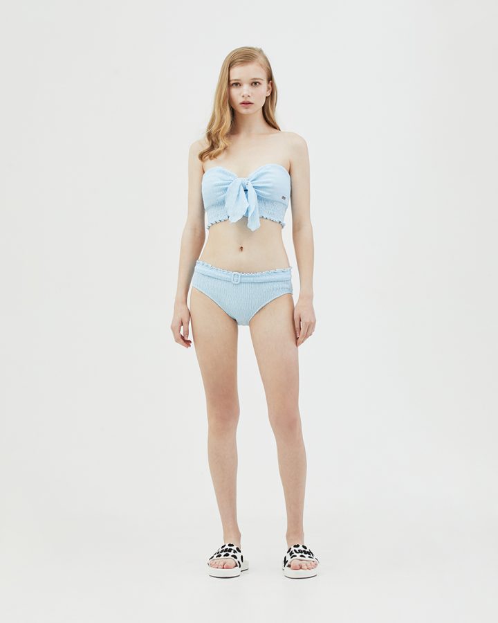 Printed Decorative Button Bikini Set