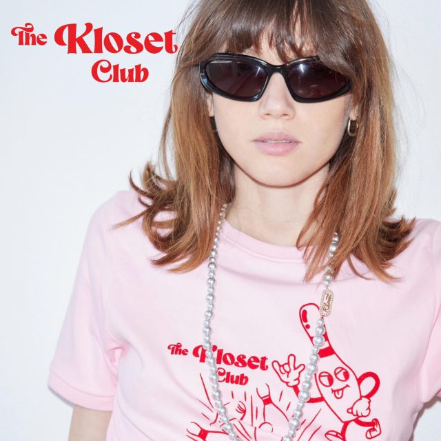 Online Exclusive | Kloset Club T-shirt  It is detailed with a velvet screen print on the front. 🩷  Only at www.klosetdesign.com  #KlosetLS24 #TheKlosetClub
