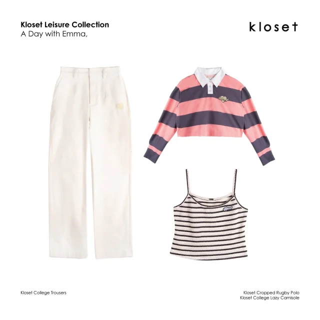 College inspired. Classic layers for a modern muse.  #KlosetLS24 #AdaywithEmma