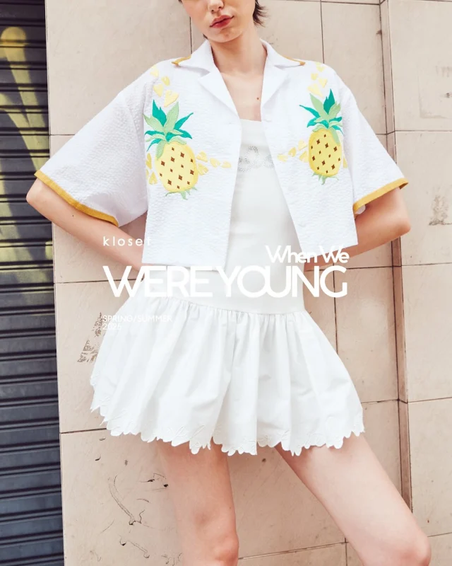 Perfectly fresh and ready for endless summer fun! Tropical vibes are in full swing with the Pineapple Cropped! 🍍🌴  #klosetSS25 #WhenWeWereYoung