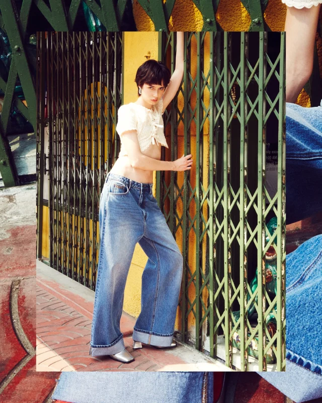 Stay timeless in Wide Leg Turn-Up Jeans.  #klosetSS25 #WhenWeWereYoung