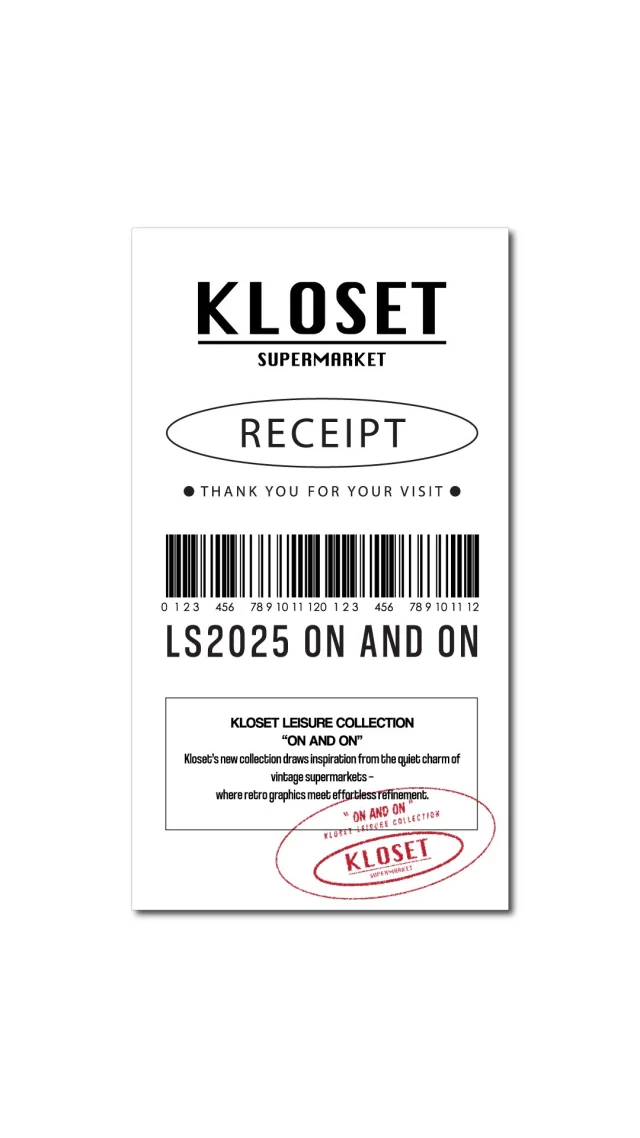 Kloset presents the Leisure Collection “On and On”  Inspired by the quiet charm of vintage supermarkets — where retro graphics meet effortless refinement.  ✨ Exclusive First Launch ✨
At Kloset Club Pop-up Space, 2nd Floor, Central Chidlom  🛒 16 – 30 June 2025  #klosetLS25 #OnandOn