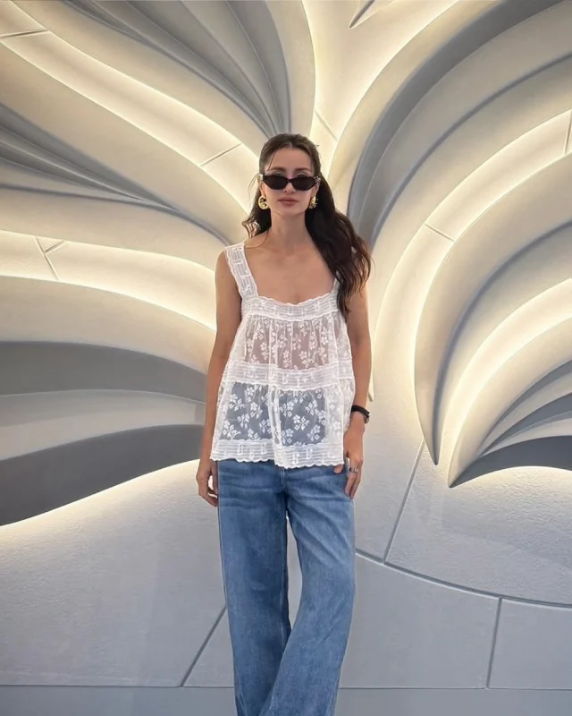 Spotted Khun @annethong wearing Kloset Harmony Embroidered Cami Top.  #klosetPF25 #withoutfear