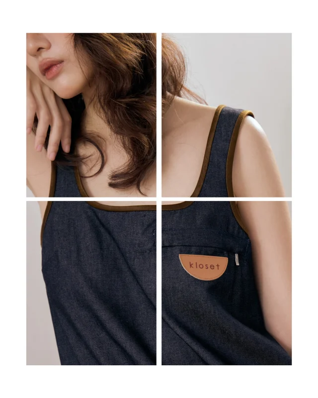 A leather label, little touch that elevates Denim Drawstring Romper in effortless way.  Discover Kloset Leisure Collection “Stuck with you” now at all Kloset stores.  #KlosetLS25 #stuckwithyou