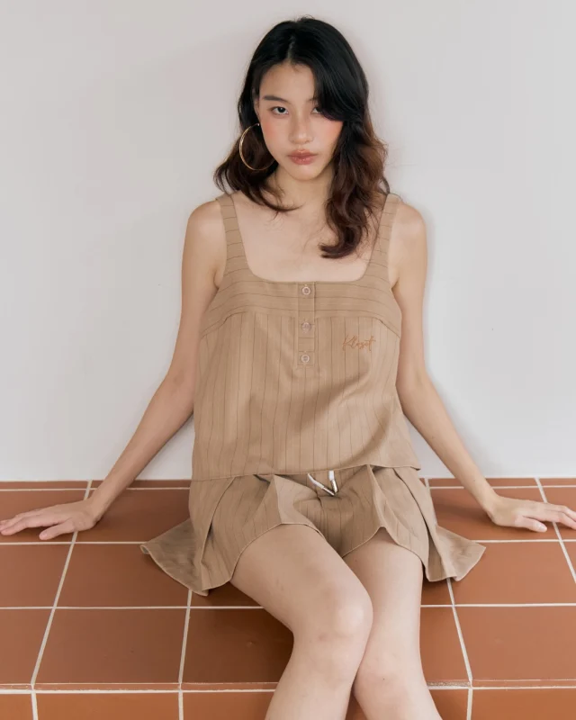 Classic pinstripes reimagined into a relaxing total-look set — made for a super calm winter.  #klosetLS25 #stuckwithyou