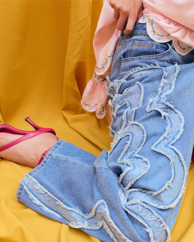 The favorite wardrobe returns in a new shade.
Introducing the “Butterfly Patchwork Seaside Jeans”,
reimagined in an ocean-inspired blue for your most wonderful summer.  #KlosetSS26
#KlosetLettingGo