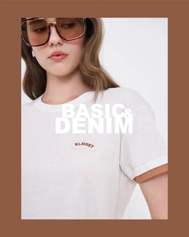 Introducing the Kloset Lace Patch with Contrast Layer T-Shirt, a clean everyday basic in a soft milk tea brown palette, finished with playful contrast layered sleeves and the newest lace logo patch detail.  #KlosetSS26
#KlosetLettingGo