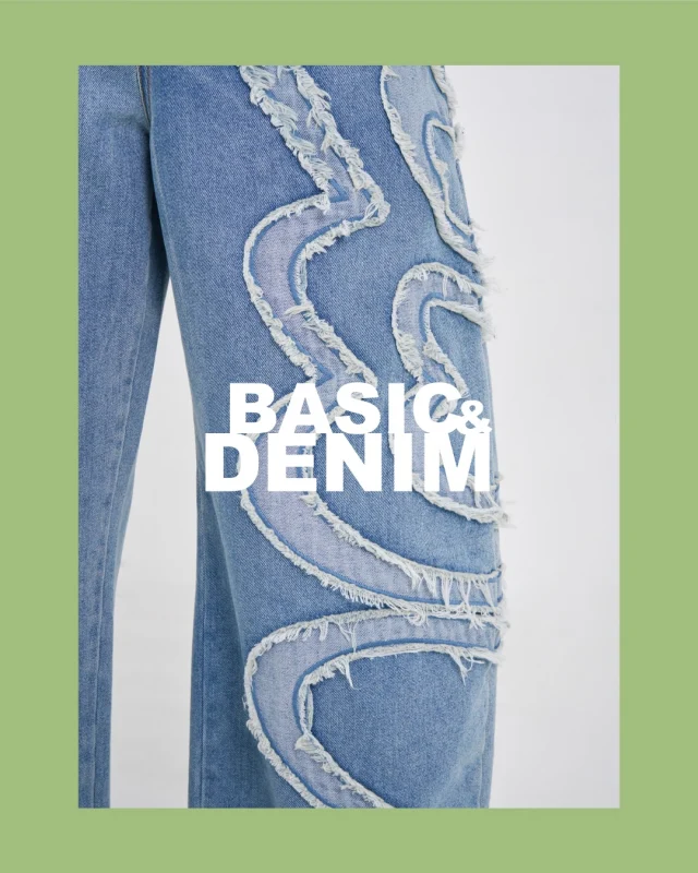 Kloset Basic and Denim “Butterfly Patchwork Seaside Jeans” - Baggy jeans with a clean, refined design, featuring subtle raised curved stitching that adds dimension while maintaining a minimalist aesthetic.  #KlosetSS26
#KlosetLettingGo