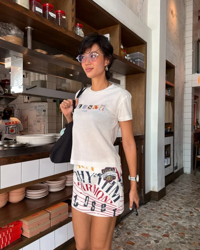 Loving the way Khun @polliploy styles our Kloset Club Embroidered T-Shirt with the Legacy Harmonics Mini Skirt. An effortless look with a playful twist.  #KlosetLS26
#KlosetAtYourBest