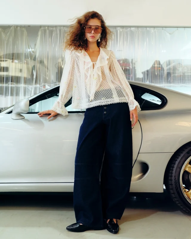 Dreamy details, endless drives.
Float through the season in the Petal Breeze Blouse, finished with the relaxed silhouette of the Midnight Drive Barrel Jeans.  #KlosetPF26 #KlosetICantStop
