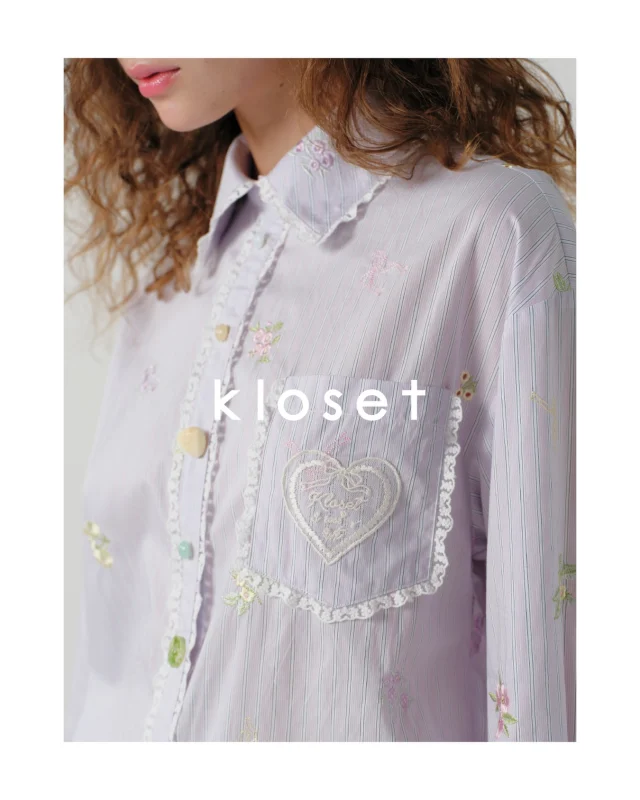 A closer look at the details behind the Petal Charm Embroidered Shirt.  Thank you for making this piece SOLD OUT.
Follow our official channels for the latest updates on whether it will be coming back.  #KlosetPF26
#KlosetICantStop